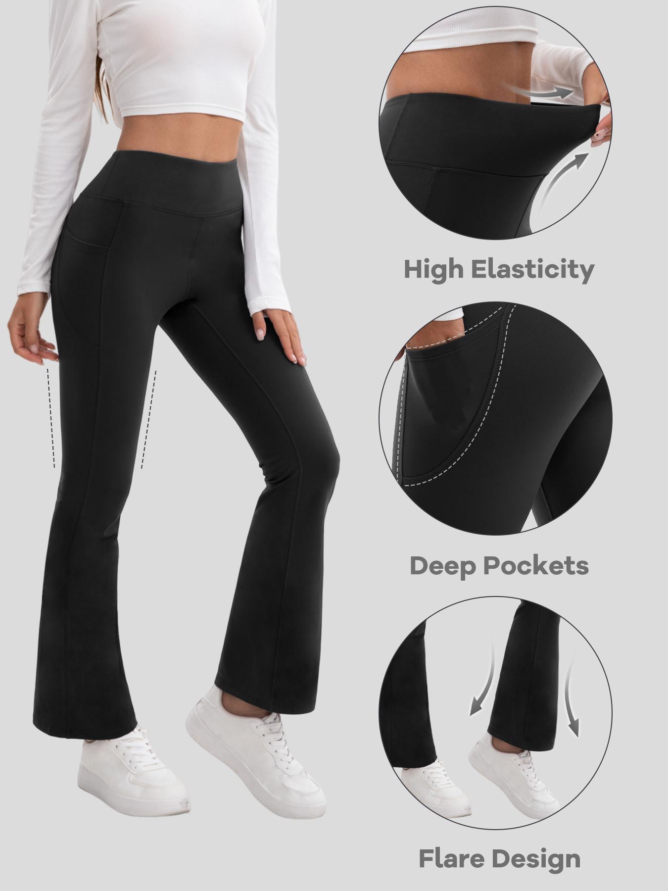 3PCS Warm Fleece-Lined High-Waisted Butt-Lifting Flare Yoga Pants for Women - Leg-Shaping Tights in Dark Gray Light Gray & Black for Winter Daily Wear