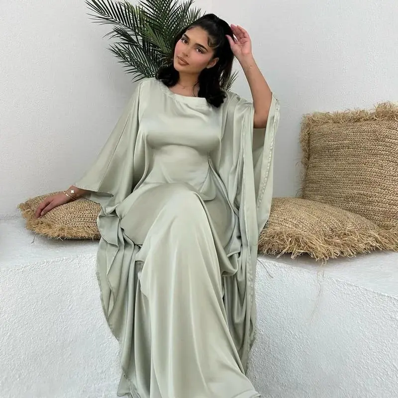 green emerald velvet dress Women Turkey Long Vintage Muslim Dress Long Sleeves Islamic Clothing Army  Green at Amazon Women's Clothing store main image 1