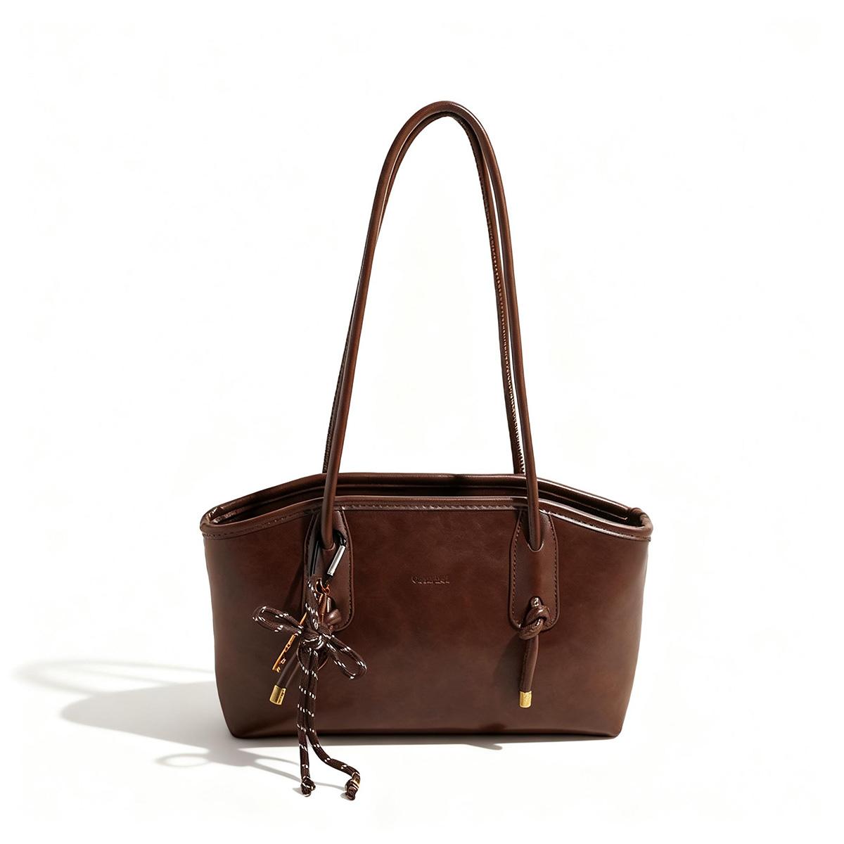 Elegant Women’s Solid-Color Shoulder Bag — Fashionable, Large-Capacity Crossbody Bag for Everyday Use; Casual, Trendy, Versatile, High-Quality Commuter Bag