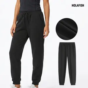 Holafish Women's Cotton Blend Tapered Joggers, Solid High-Waist Sweatpants with Pockets & Drawstring for Lounge & Yoga (1/2/3 Pack), Universal