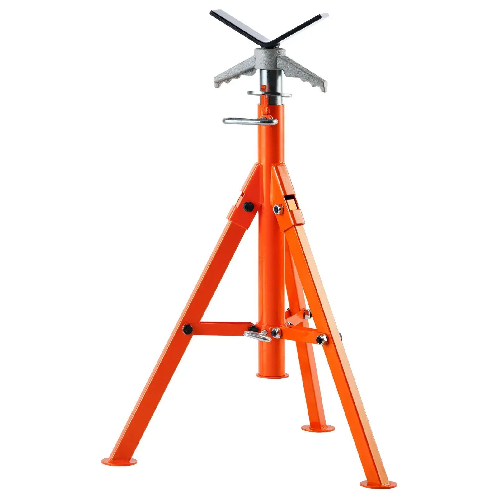 2500LBS Heavy-Duty Adjustable Pipe Stand – 27.2"-52" Height Range, V-Head Design, 45# Steel Folding Jack Stand for 1/2"-12" Pipes, Automotive Maintenance Tools, Durable Tools