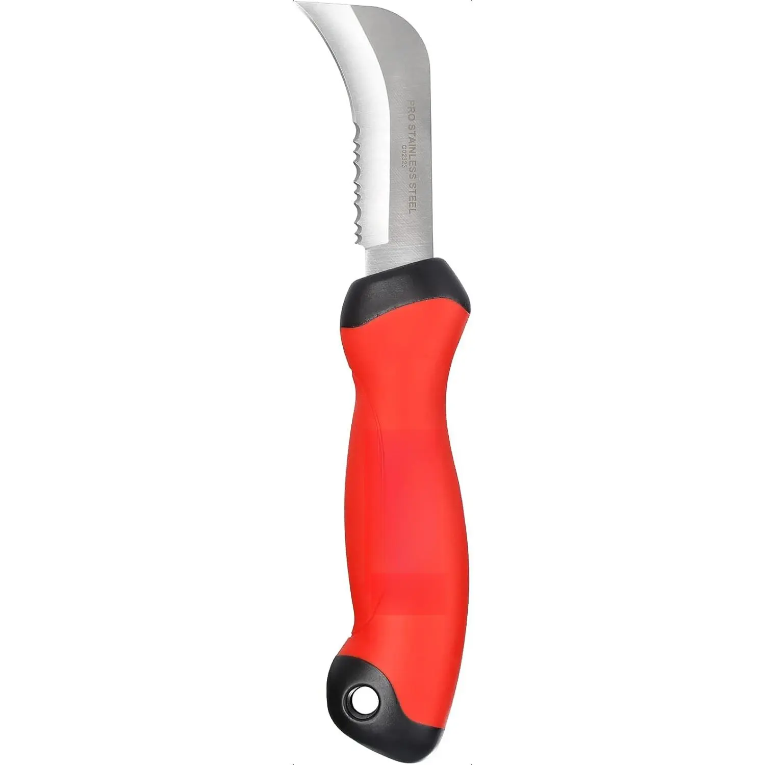 Stainless Steel Roofing & Flooring Knife - Linoleum Cutter with Soft-Grip Handle, Hook Knife for Cutting Carpet, Cable Skinning, Wallpaper, Turf