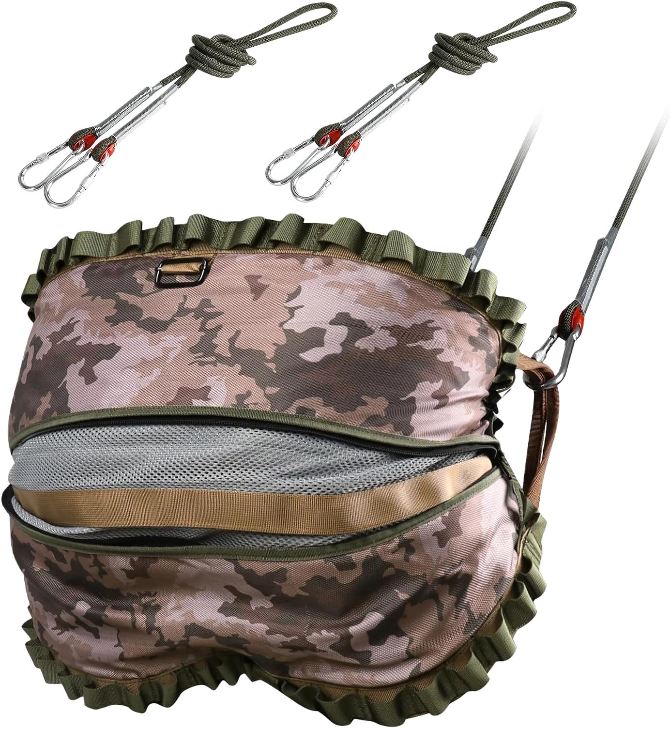 Complete Tree Saddle Hunting Kit, Includes Lightweight Hunting Saddle, 12"x12" Aluminum Platform, 4 Pack Climbing Sticks, Ropes, Bridge & Tether – All-in-One Mobile System for Saddle Hunters