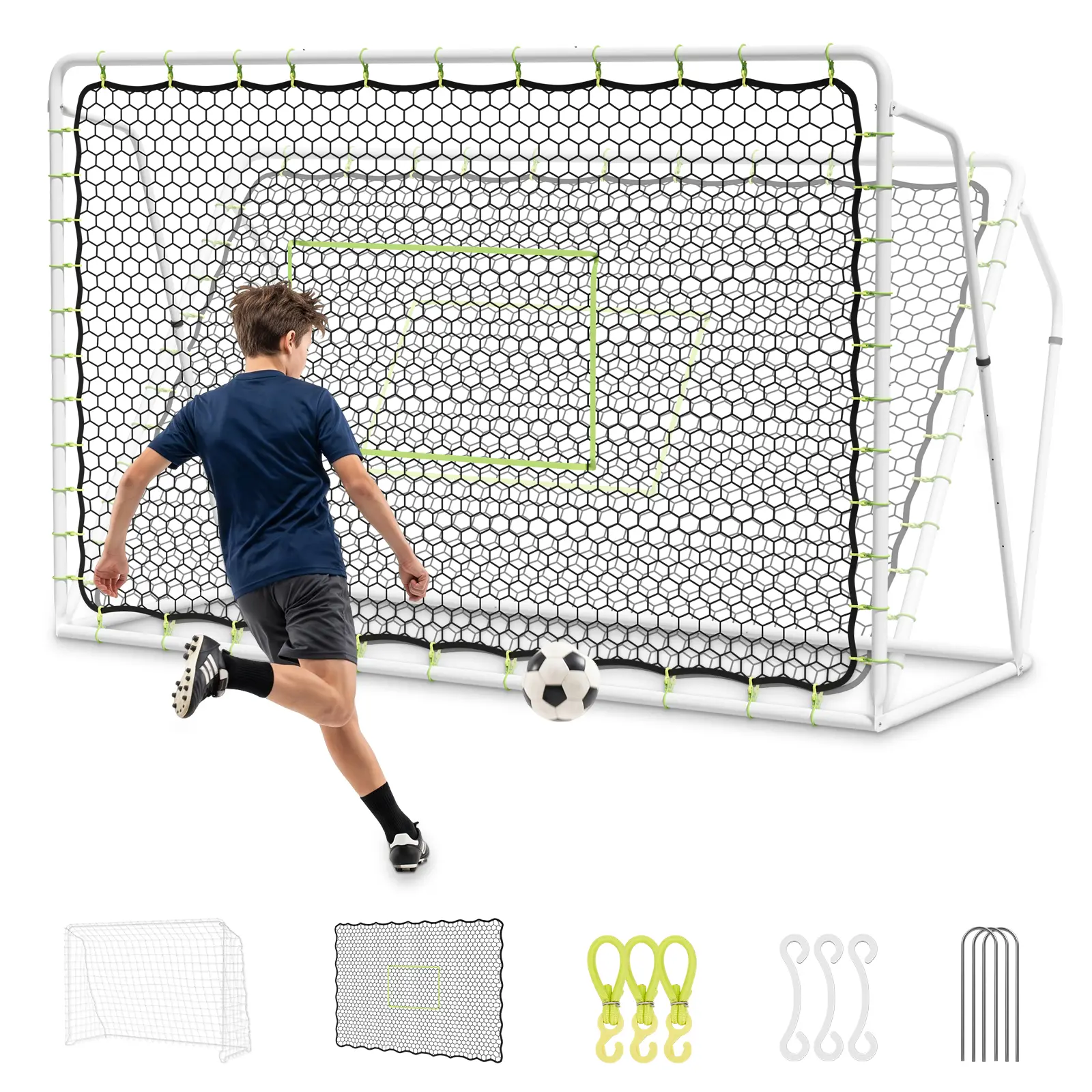 LILYPELLE 2-in-1 Soccer Rebounder Net & Goal Set, Adjustable Angle Soccer Training Equipment for Kids & Adults, Portable Football Practice Net, 4x4ft/6x4ft/8x6ft/10x6.5ft deskmakeover