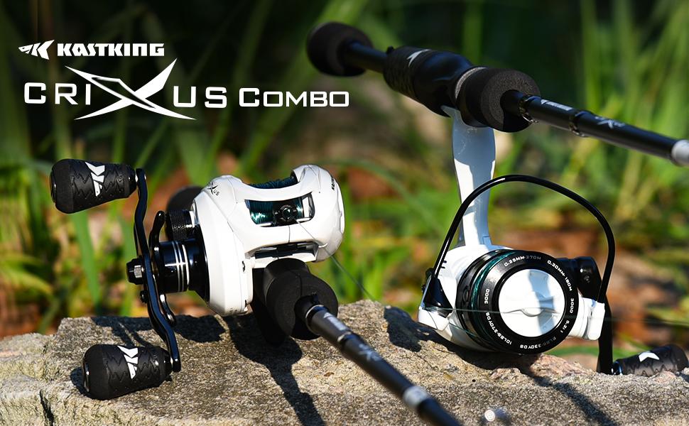 KastKing Crixus Baitcasting Reel and Rod Combos IM6 Graphite Blank Rods,SuperPolymer Handle