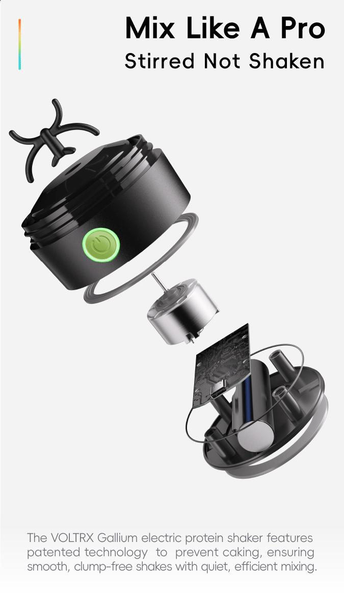 VOLTRX Electric Protein Shaker Bottle - Smart Blender Bottle, Leak-Proof Design, USB Rechargeable Mixer Cup for Shakes and Meal Replacements, BPA-Free Tritan, 24oz VOLTRX Electric Protein Shaker Bottle - Smart Blender Bottle, Leak-Proof Design, USB Rechargeable Mixer Cup for Shakes and Meal Replacements, BPA-Free Tritan, 24oz