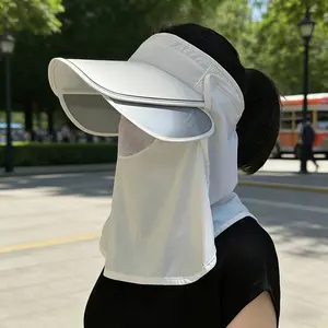 1 outdoor sun hat/face shield, golf sun hat for women, summer wide brim sports hat, full face coverage, open top, flip-up baseball cap.