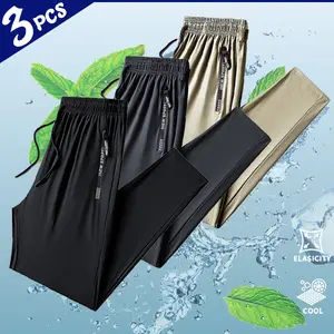 Summer | Cooling Sports Pants | Commuting / Dating / Casual Walks | Wear-Resistant, Wrinkle-Resistant Fabric | Unlined | Stretch Straight-Leg Fit Outdoor Cargo Ankle Tapered Dress Wide-Leg Pleated Men's