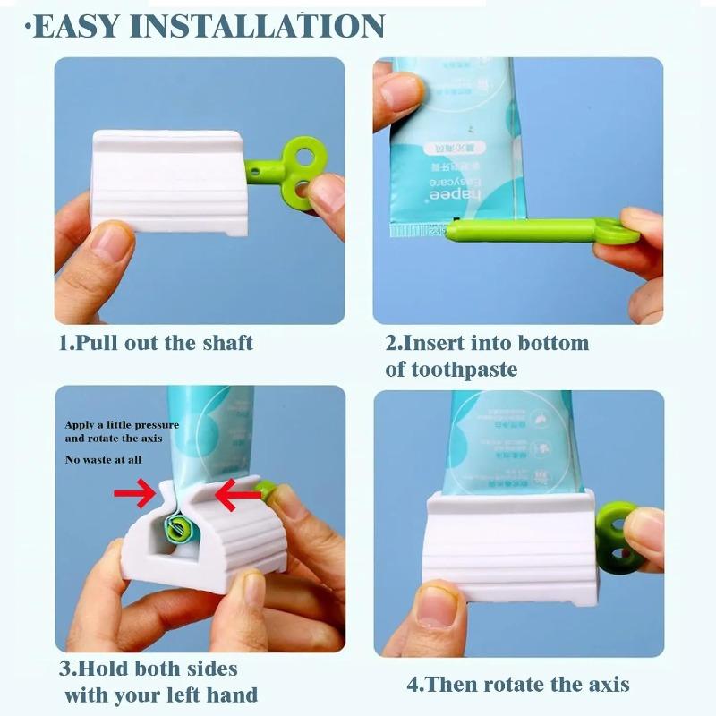Toothpaste Squeezer Rotatable Toothpaste Holder 3-Piece Creative Toothbrush Holder Bathroom Storage Organizer for Kids Hassle-Free Dispensing Practical Bathroom Accessory