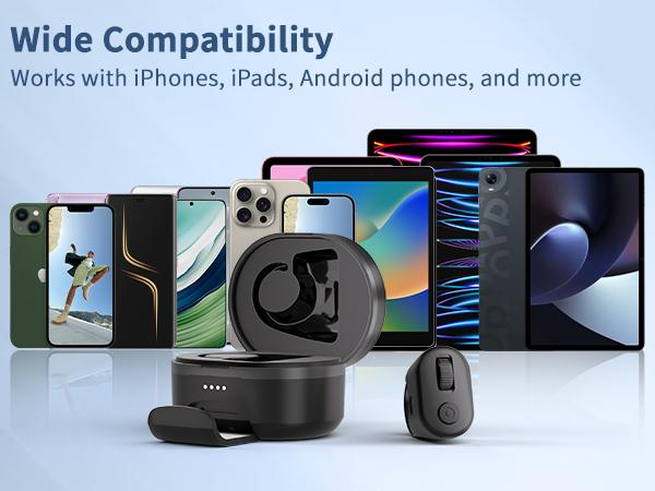 Scrolling Ring Wireless Bluetooth Remote with Charging Case & Phone Stand – Ideal for TikTok, YouTube Shorts, Instagram Reels, RedNote, Douyin, Kindle App (Not Compatible with Kindle Devices, Google and Motorola Phones)