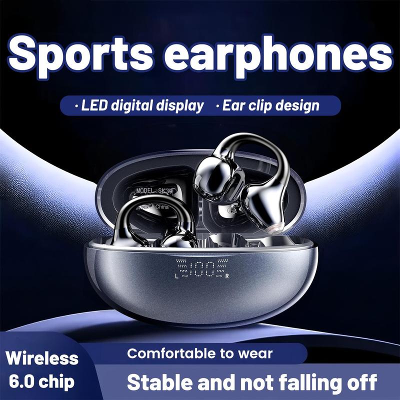 Open-Ear Ultra-Comfort Wireless Headphones Bluetooth 6.0 Earbuds IPX5 Waterproof HiFi Music Earphones with Microphone for Small Ears Sports Running Exercise Perfect for sports and running slim hook