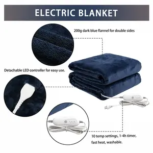 Electric Heated Blanket Queen Size 84" x 90" with 4 Heating Levels & 10h Auto Off, Ultra Soft Flannel Full Body Fast Heating Warming Blanket for Bed Sofa Home Office, Machine Washable,with ETL & FCC Certification Birthday Christmas Gifts for Women Men