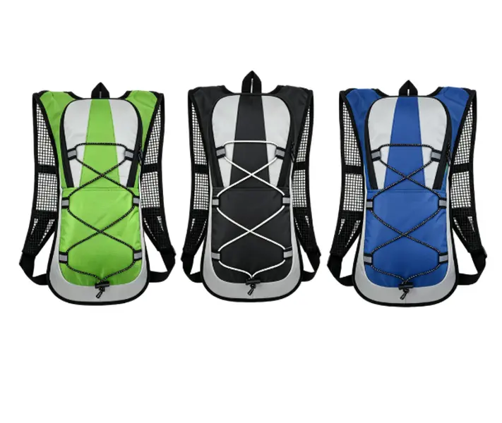 2L Hydration Backpack for Fitness Lovers, Lightweight Easy-Carry, Breathable Mesh Fabric, Leakproof Water Storage, Reflective Strips, Adjustable Shoulder Straps, Wear-Tear Resistant Material, Ideal for Cycling, Hiking, No-Rave Festivals