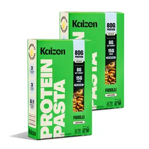Kaizen Low-Carb High-Protein Fusilli – 20g Protein, 6g Net Carbs, Gluten-Free, Grain-Free, Keto-Friendly Pasta (8oz)