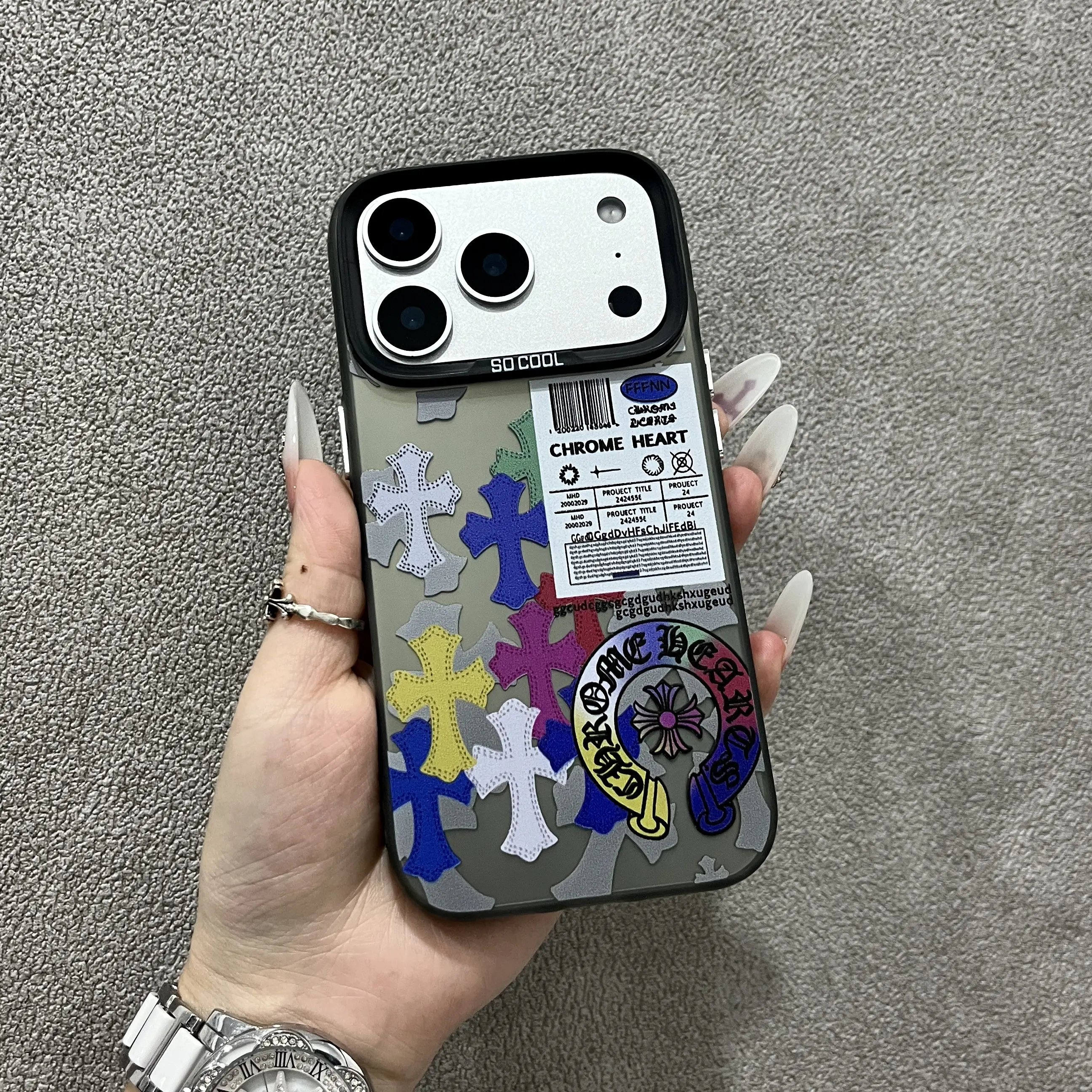 Cross Pattern Shockproof High-End Smartphone Case - Handheld Devices Casing, Multi-Model Protector Cover for iPhone 17/16/15/14/13/12/11 & 17/16/15 Plus, Phone Accessory for Boys Girls