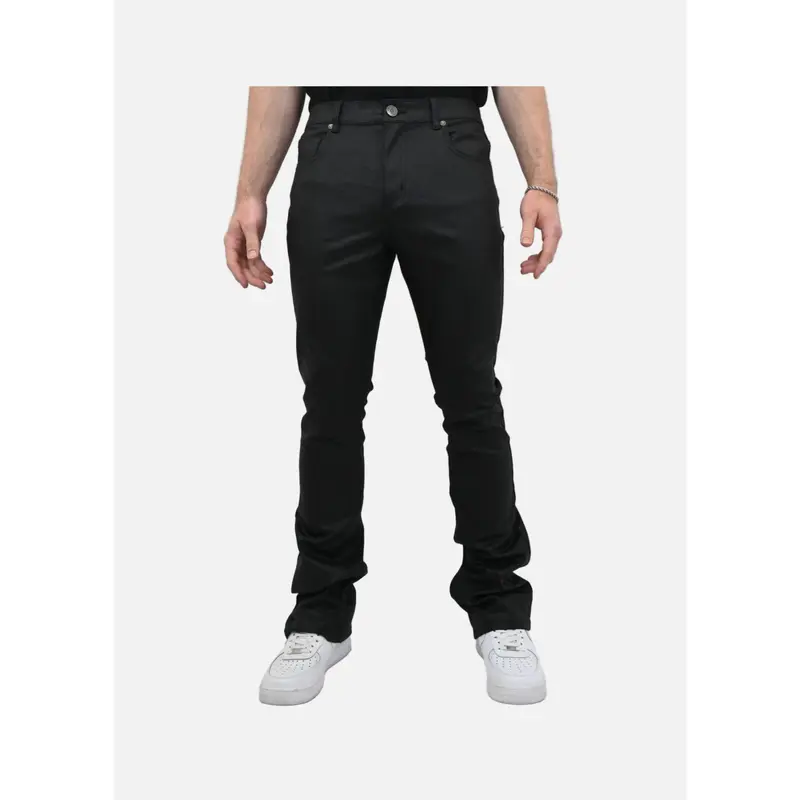 Armor Jeans | PU FAUX BLACK STACKED JEANS