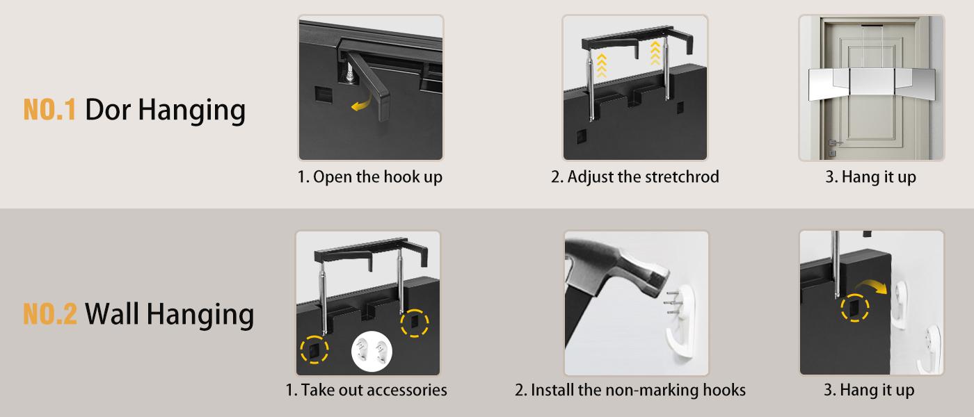 Umitec Adjustable LED Light 3 Way Mirror, Portable Trifold Mirror for Shaving, Grooming, Hair Styling, Dye Hair, Makeup, Braiding, 360 Degree Mirror