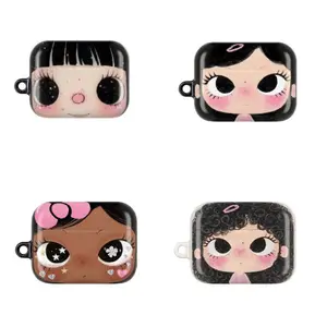 Dreamy INS Glittering Big Eyes Comic Girl Airpods Case Collection Cover for Gen 1-4, pro 1-3