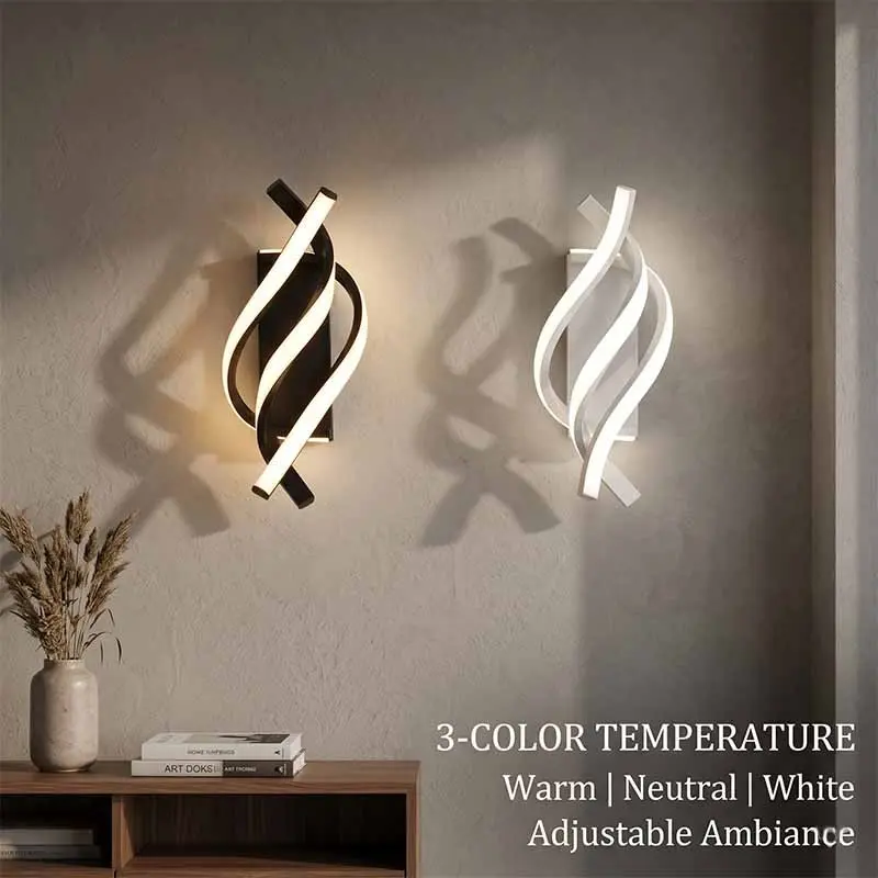 Modern Adjustable Wall Lamp, Indoor Wall Light, /, Three-Color Dimmable, Dimmable Lamps, Hardwired, Ideal for Bedroom, Living Room, Hotel, Coffee Shop, Adjustable Lights, Adjustable Indoor Lighting, Home Lighting