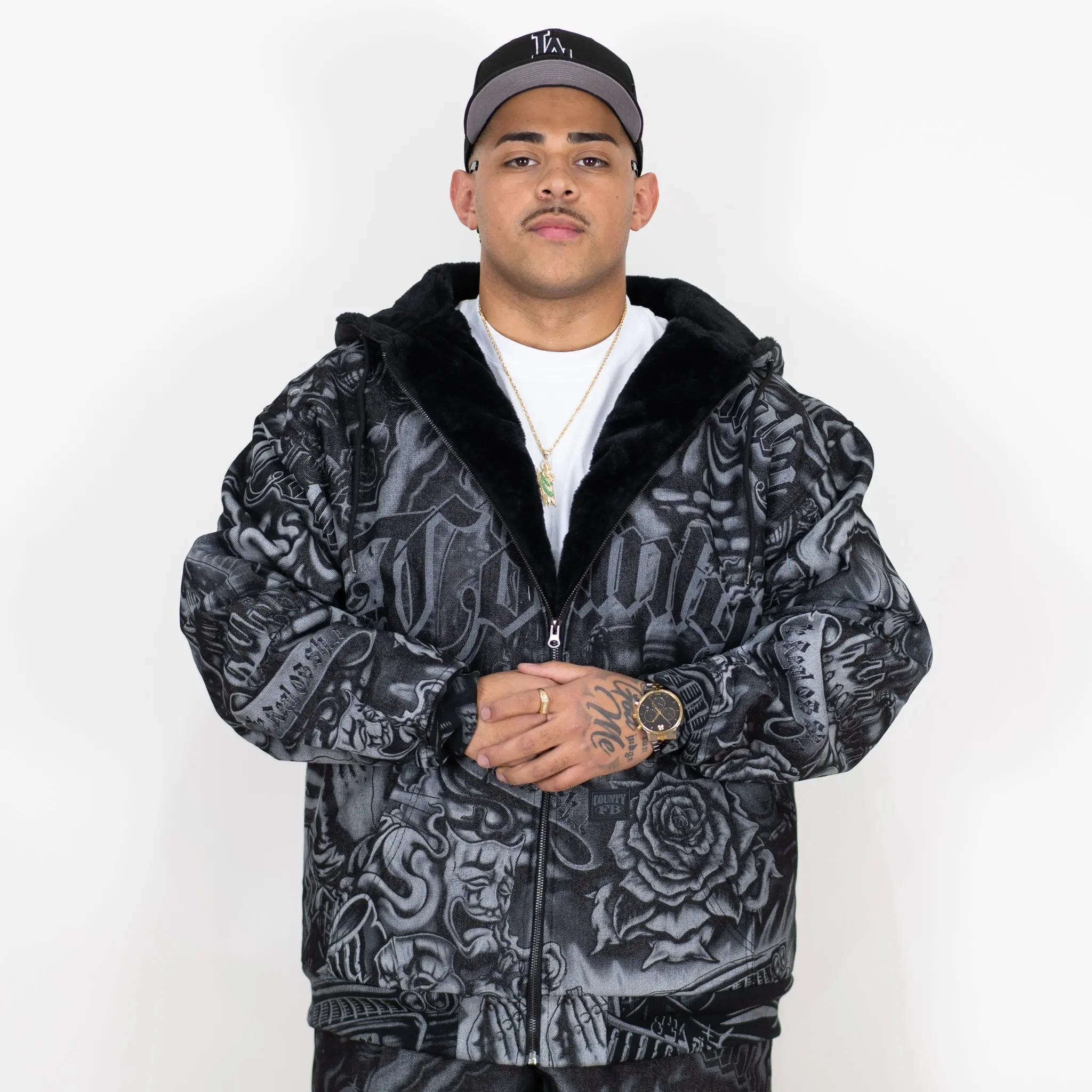 FB County Inked Up Cozy Denim Jacket FB County Inked Up Cozy Denim Jacket