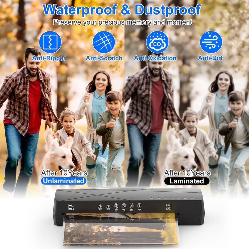 1Pc 13Inch Laminator Machine Hot And Cold Mode A4 Personal Thermal Laminator With ABS Function 60S Warm Up Time 30Mins Auto Off For Home Office School Business