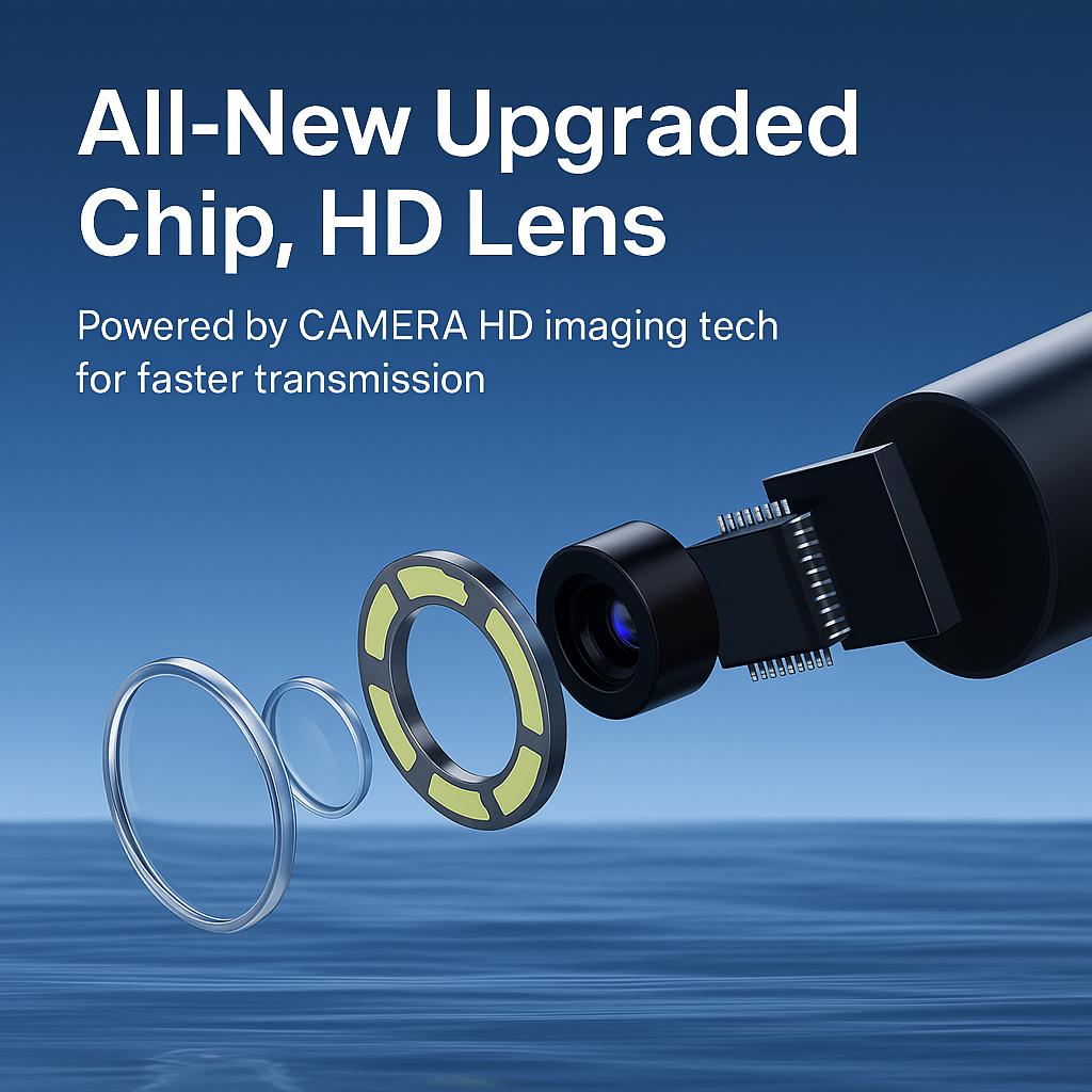 OBD Scanner with 4.3" IPS Borescope Camera IP67 Waterproof Car Pipe Engine Inspection Diagnostic 5MP Dual-Lens Endoscope 8 Adjustable LEDs Plug & Play