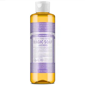 Dr. Bronner's Magic Soap-Pure-Castile Liquid Soap (Lavender, 8 ounce)-Regenerative Organic Certified Oils, 18-in-1 Uses: Body, Hair, Laundry, Pets & Dishes, Concentrated, Vegan, Non-GMO