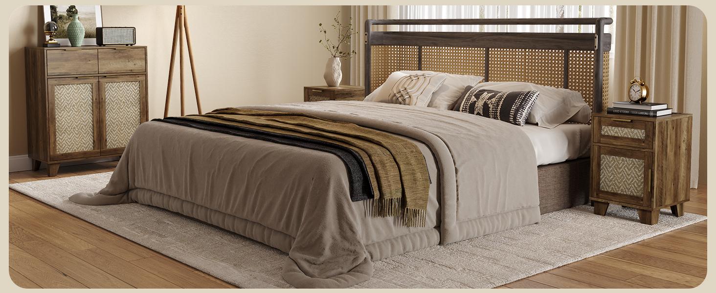 【SPOTLIGHT DAY】ONBRILL End Table with Storage & Charging Station, Farmhouse Wood Night Stand with Drawers, Adjustable Shelf, Bed Side Tables for Small Space, Living Room, Bedroom