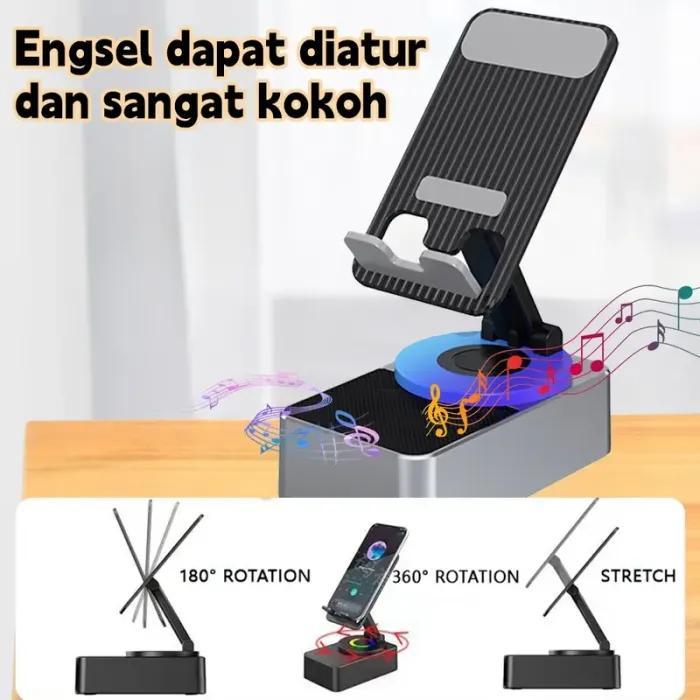 5 in 1 Multipurpose Portable Speaker - Bluetooth 5.0 Wireless Audio System, Foldable Stand, Emergency Charging, 5.3FM HD Bassup, Call Answering, Rechargeable, Non-Slip Silicone Base Grips Phones, 15*10*6 cm, Compatible with iPhone & Android 5 in 1 Multipurpose Portable Speaker - Bluetooth 5.0 Wireless Audio System, Foldable Stand, Emergency Charging, 5.3FM HD Bassup, Call Answering, Rechargeable, Non-Slip Silicone Base Grips Phones, 15*10*6 cm, Compatible with iPhone & Android