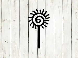 Sun Metal Yard Stake - Garden Decor, Metal Construction, Versatile for Various Landscaping Uses