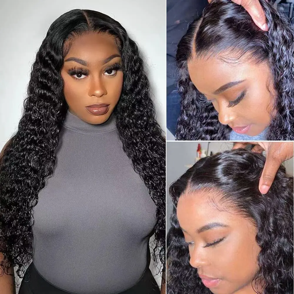 [Bomb Curly] Megalook 13x6 Glueless Lace Frontal Wig Deep Curly Human Hair Pre Bleached Tiny Knots Pre Cut Lace Frontal HD Put On Go Wigs For Beginners #Summervibes