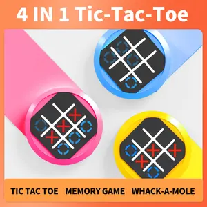 Electronic Tic Tac Toe Game - 4-in-1 Handheld Travel Games for Kids & Adults, Fun Games for Ages 3 Gift Idea Compact & Pocket Size Reaction Speed