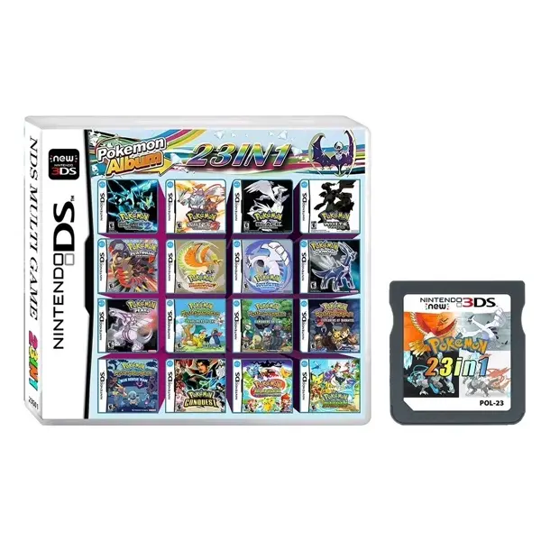 Nintendo DS 23 in 1 Games Pokemon Album for NDS NDSL NDSi 3DS 2DS - Multi Game Collection