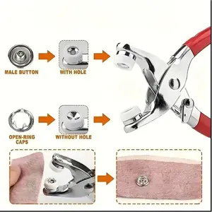 Buttons & Pliers Tool Kit, Including 100 pcs Metal Sewing Button & 1count Snap FastenerPliers Set, Easy DIY Clothes SewingAccessories, Sewing Supplies Crafts