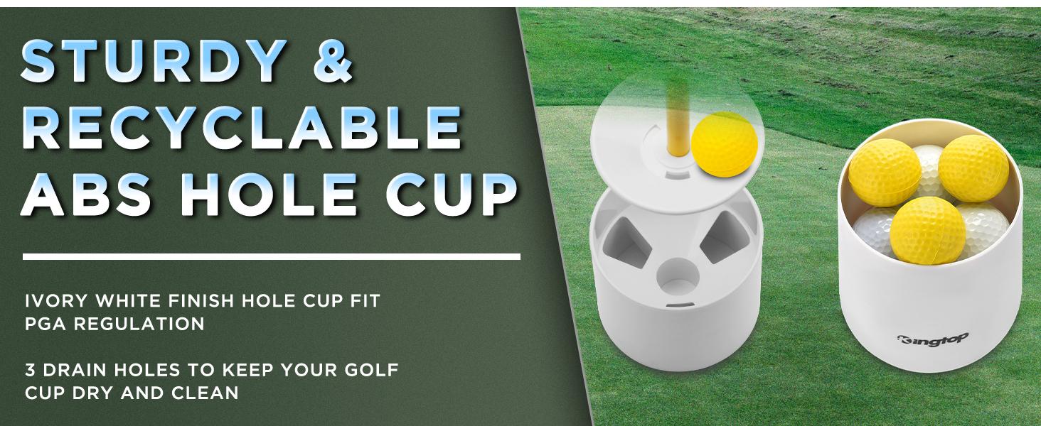 KINGTOP Mini Golf Flagstick for Backyard Practice Putting Green, 3ft Golf Pin Flag Hole Cup Set, Portable 2-Section Design, Gift Idea