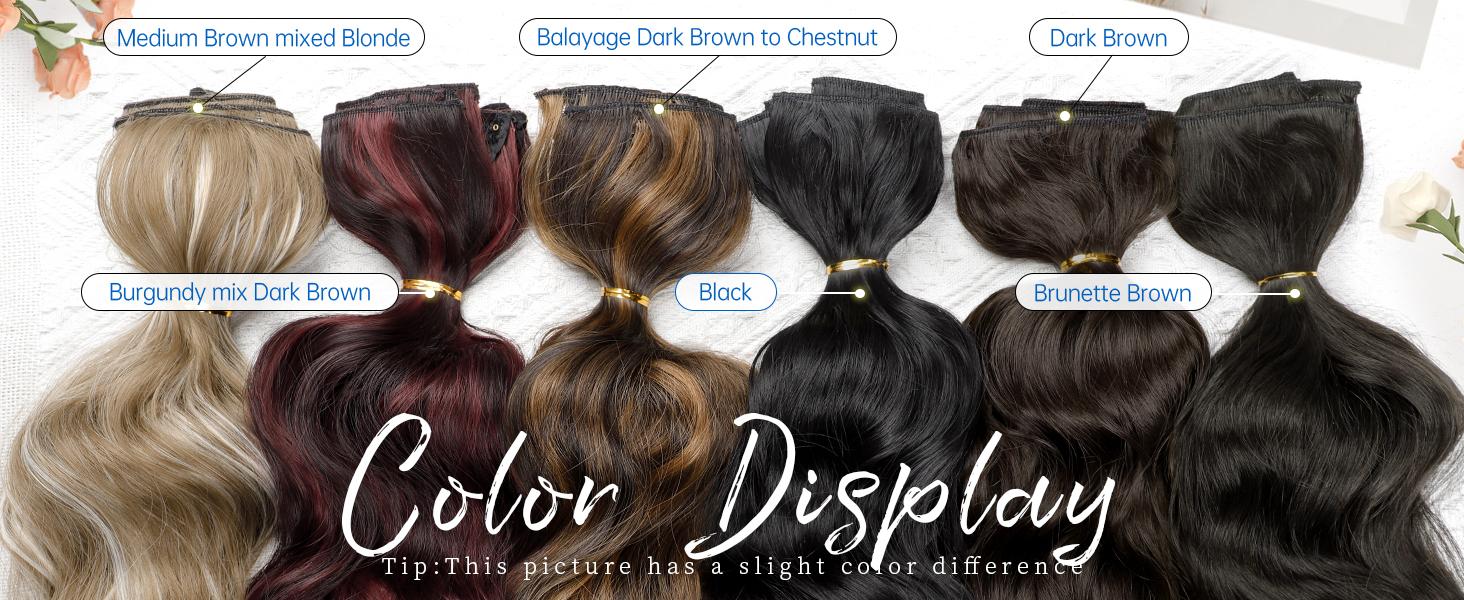 AISI HAIR Clip in Synthetic Hair Extension 4PCS Long Wavy Hair Extensions 20/24 Inch Synthetic Thick Hairpiece for Women