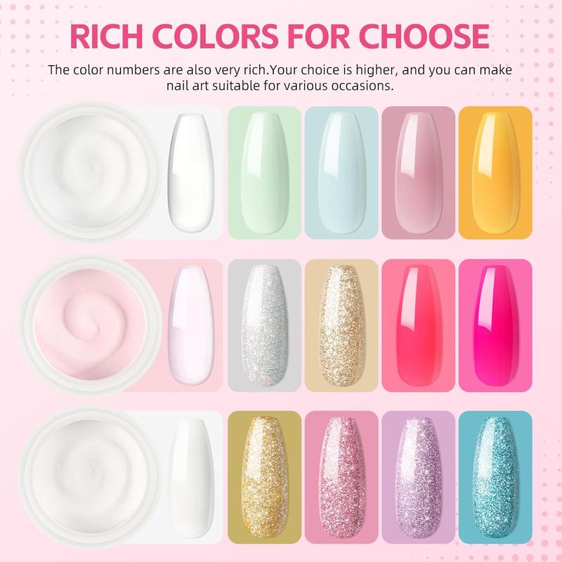 Acrylic Nail Kit for Beginners with Everything Nails Kit Acrylic Set with Drill UV Light Glitter Powder Decorations Rhinstones DIY Gifts for Women