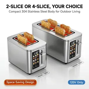 TAZTIR 900W Touchscreen Smart Toaster - 6 Browning Levels, 6 Bread Modes (Bagel/Waffle/Gluten Free) —Defrost, Reheat, Single Slice Function