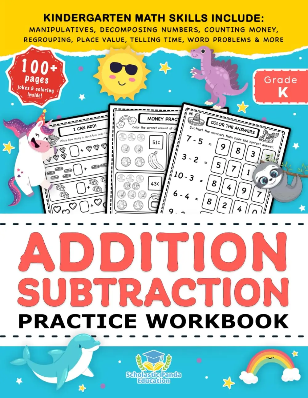 Addition Subtraction Practice Workbook: Kindergarten Math Workbook Age 5-7 | Homeschool Kindergarteners and 1st Grade Activities | Place Value, ... Worksheets & More (Elementary Books for Kids)