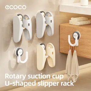 RENEMOS Suction Cup Slipper Rack - Self-Draining Shoe Organizer - Damage-Free Wall Mount Hanger for Bathroom & Shower - Quick-Dry Slipper Holder - Minimalist Design