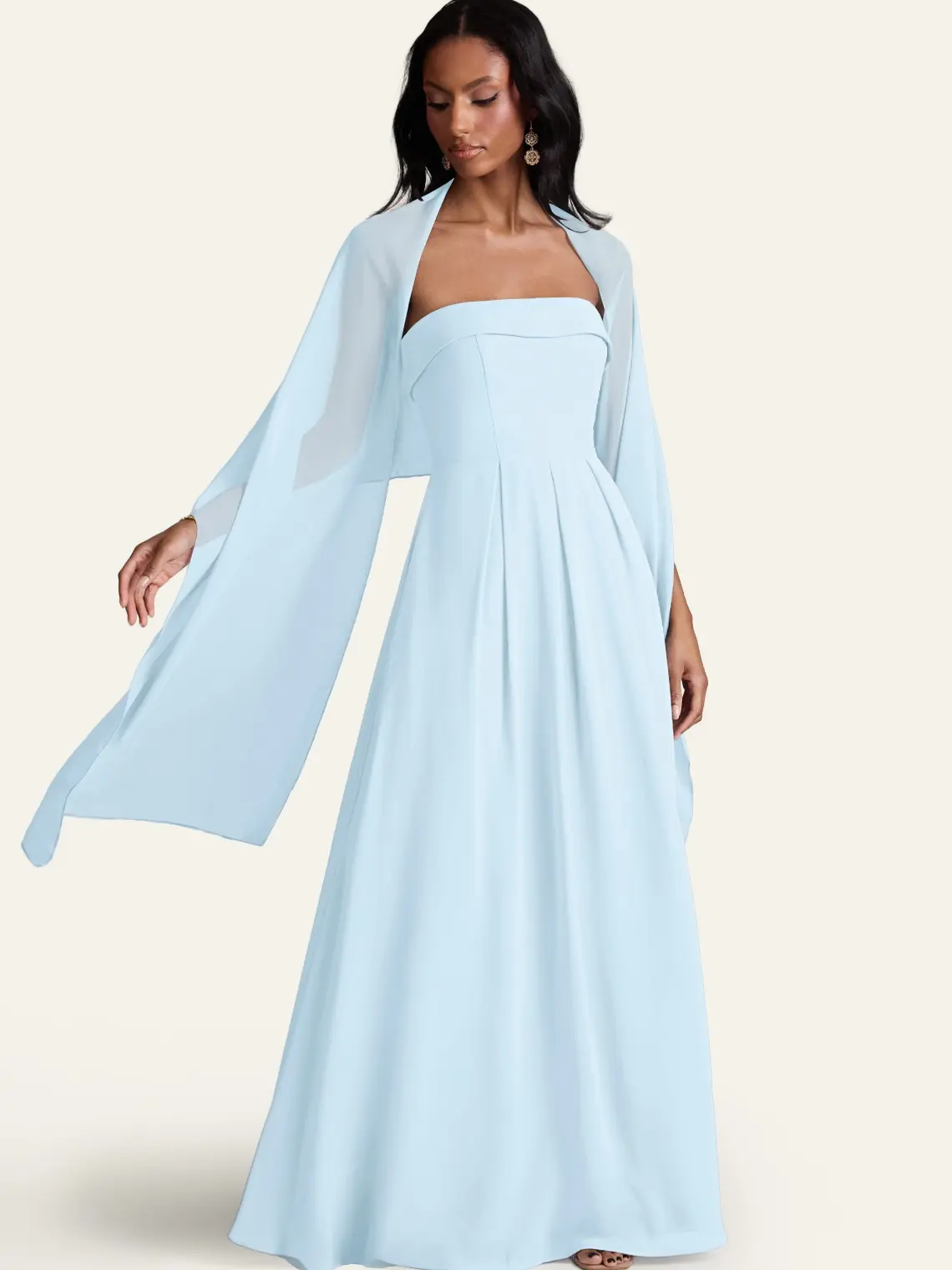 AZAZIE Elegant Sheer Chiffon Shawl Wrap for Women, Lightweight Fashion Accessory for Wedding Guests, Bridesmaids, and Evening Formal Parties, Fashion Shawl Wrap