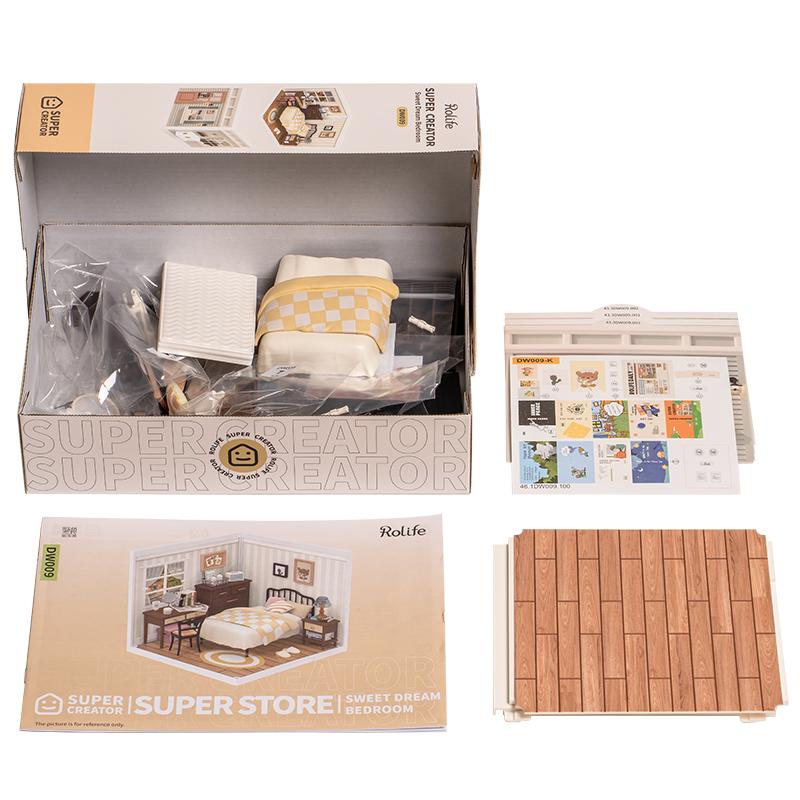 Rolife Sweet Dream Bedroom DIY Plastic Miniature House DW009