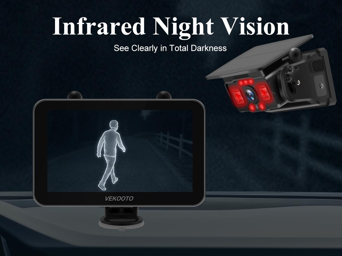 VEKOOTO VK7Pro Magnetic Solar Wireless Backup Camera 7'' IPS Touchscreen HD1080P No Wiring Rechargeable for RV Trailer Camper Car Blind Spot Truck Automotive Backup Camera Easy Install No Tools Needed VEKOOTO VK7Pro Magnetic Solar Wireless Backup Camera 7'' IPS Touchscreen HD1080P No Wiring Rechargeable for RV Trailer Camper Car Blind Spot Truck Automotive Backup Camera Easy Install No Tools Needed