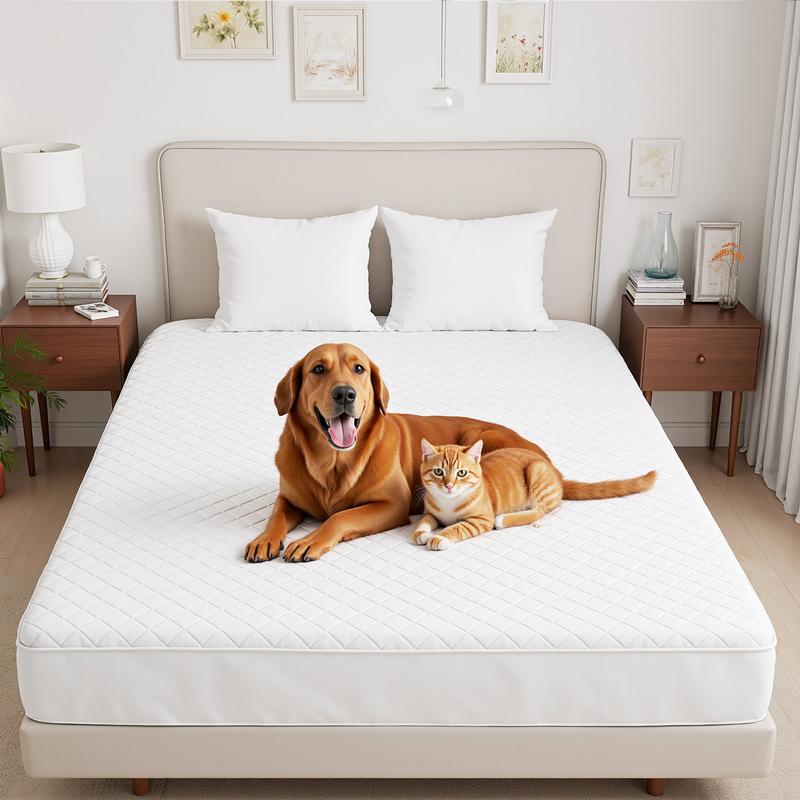 Bepatio Mattress Cover Waterproof, Deep Pocket Mattress Pad Protector Fits to 6''-16'', Breathable Hollow Cotton Filling Quilted Mattress Protector for King Size,Hotel