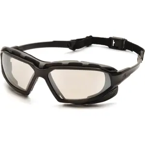 Pyramex Highlander Plus Safety Glasses Black, Foam-Lined, Indoor-Outdoor Anti-Fog Lenses