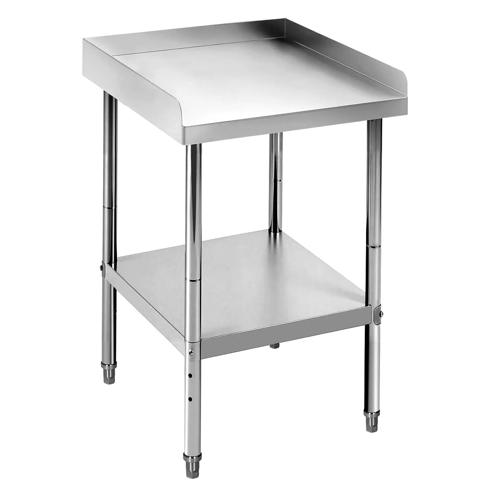 GARVEE Thick Stainless Steel Grill Stand Table - NSF Certified, 12x24x30 in, 400 LBS Capacity, Adjustable Legs, 2 in Edge Baffle for Commercial Restaurants, Home Kitchens