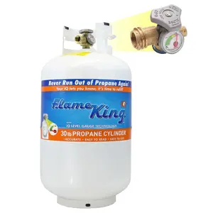 Flame King 2 Pack 30lb Propane Tanks LP Cylinders with OPD & Gauge