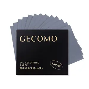 100 Sheets Oil Control Paper with Case & Powder Puff Oil Blotting Papers Bamboo Charcoal Face Oil Blotting Sheets for Oily Skin MOJOYCE