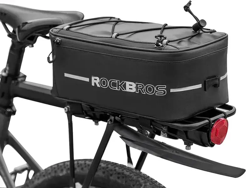 ROCkBROS Functional Waterproof Bike Rack Bag - Saddle Pannier, Bike Seat Accessories with Rain Cover, Multi-Size 6L/9L for Outdoor Cycling