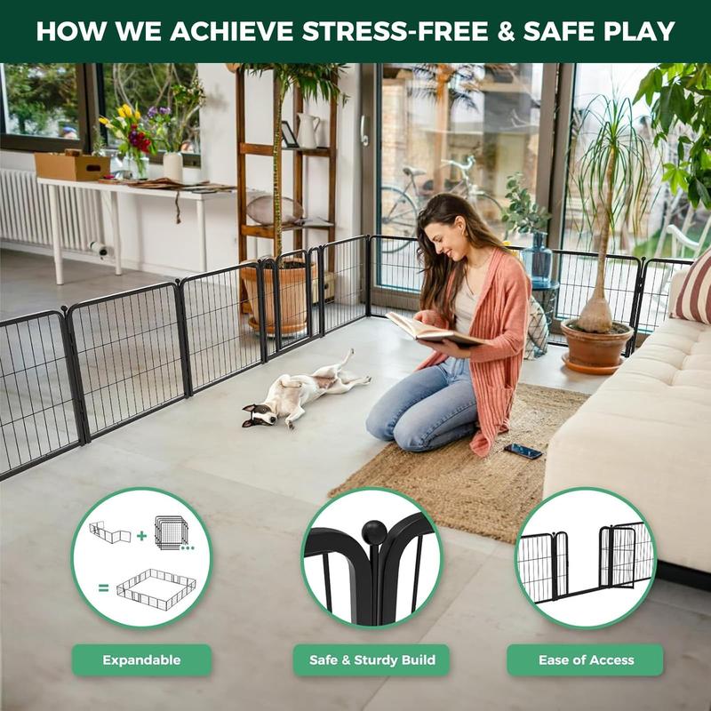 FXW Homeplus Unleashed Indoor Dog Playpen - Stress-Free and Safe Play, 24"/32"/40"/45" Height, 2/4/6 Panels Heavy Duty Dog Pen for Small/Medium/Large Dogs│Patented FXW Homeplus Unleashed Indoor Dog Playpen - Stress-Free and Safe Play, 24"/32"/40"/45" Height, 2/4/6 Panels Heavy Duty Dog Pen for Small/Medium/Large Dogs│Patented